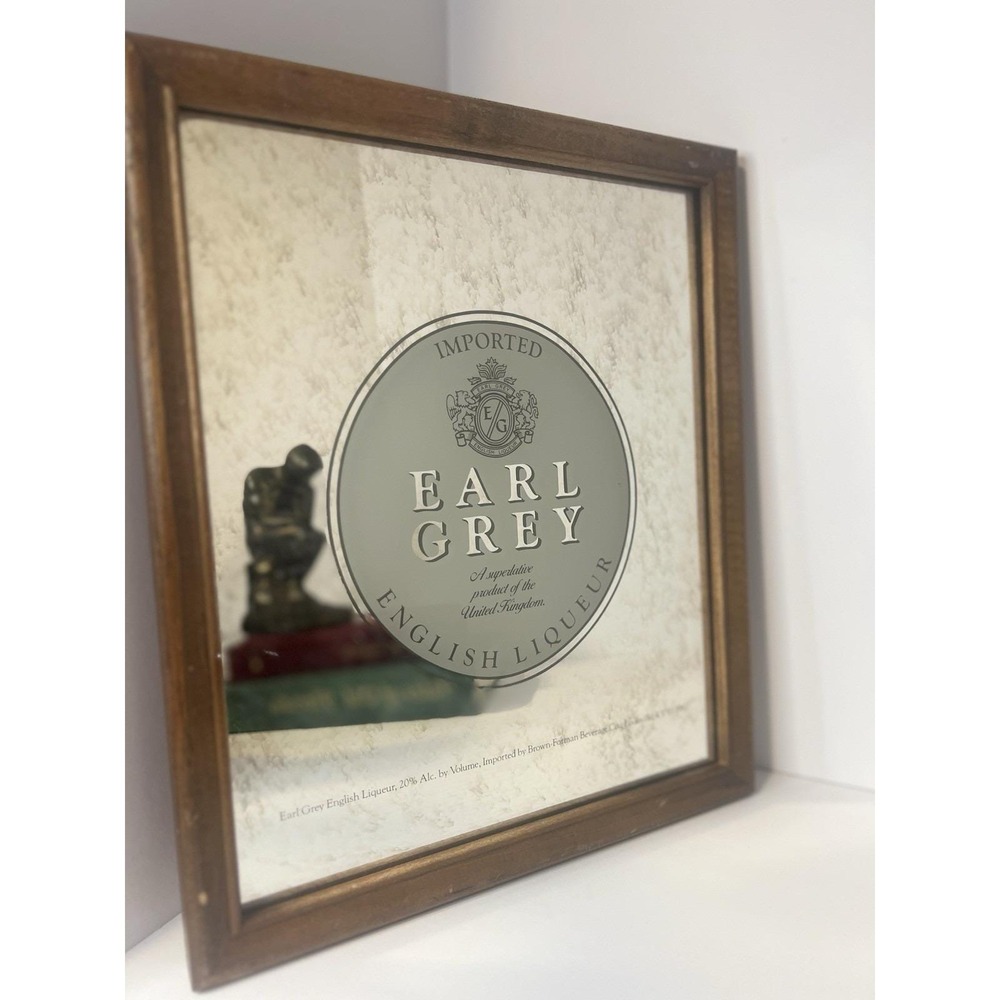 Vinatge EARL GREY English Liqueur Bar Mirror 1987 13x11